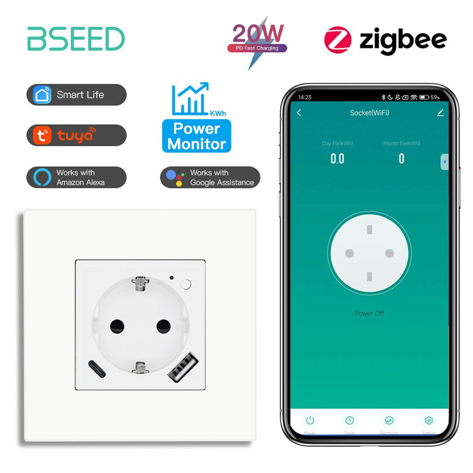 

BSEED Zigbee EU Socket Plus