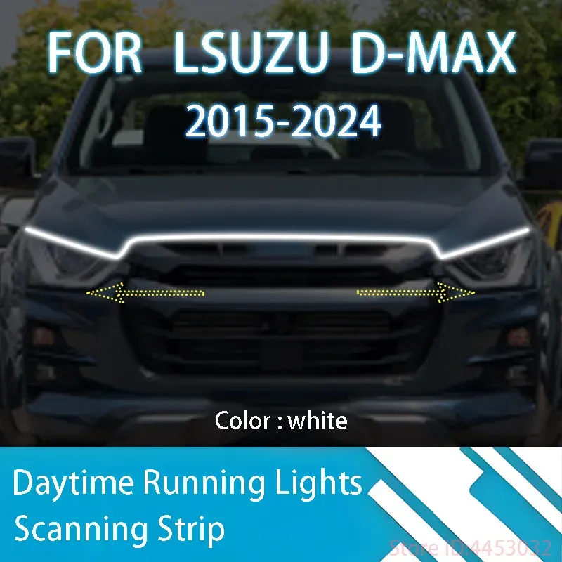 

DRL Start Scan Strips Light ДЛЯ ISUZU D-MAX 2015-2024 Декоративная лампа на капоте автомобиля, 12 В, 59 дюймов, водонепроницаемая