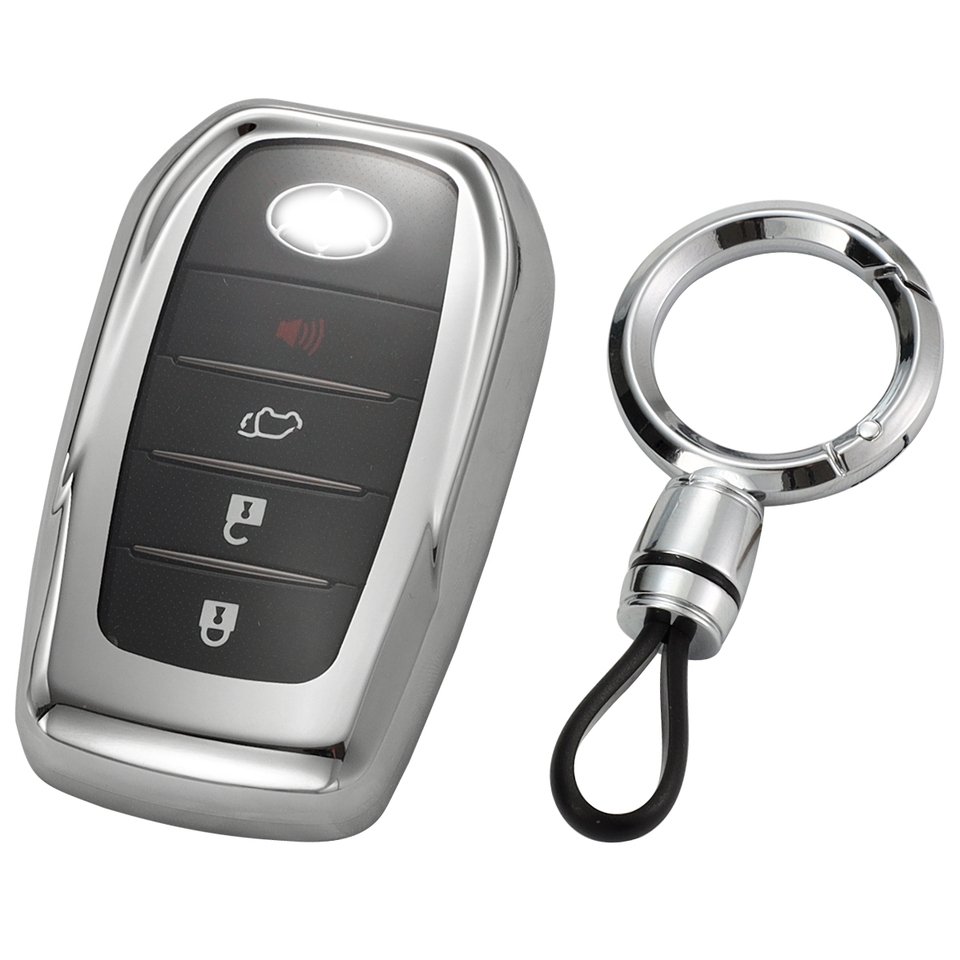 

Чехол для ключей, совместимый с Toyota Highlander Corolla Crown Venza RAV4 Tacoma Fortuner Land Cruiser Hilux 2024, чехол для ключей