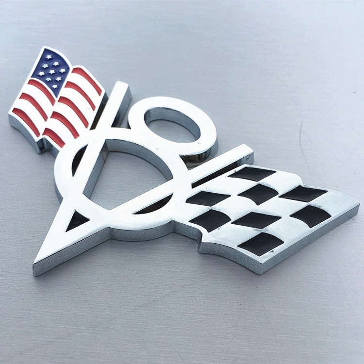 

1 шт., металлическая 3d-эмблема V8 с американским флагом, значок для багажника автомобиля, Универсальная автомобильная наклейка, наклейка для стайлинга автомобиля