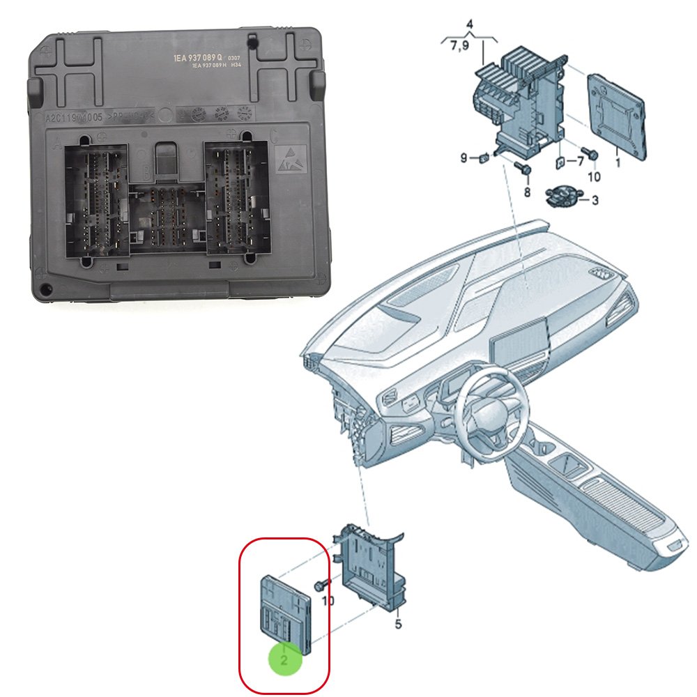 

Для VW ID.3 ID.4 ID.6 ID3 ID4 корпус компьютера шина данных диагностический интерфейс J519 BCM 1EA 937 089 Q 1EA937089Q