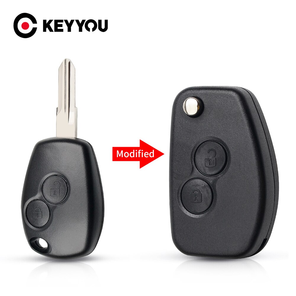 

KEYYOU VAC102 модифицированный корпус автомобильного ключа для Renault Renault Dacia Modus Logan Clio Espace 2 BTN флип-чехол с дистанционным управлением