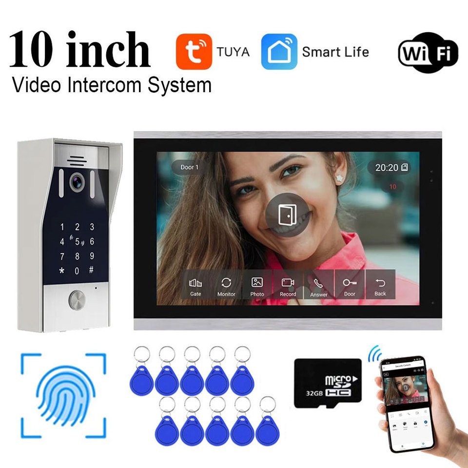 

HSmart HD 10-дюймовый Wi-Fi видеодомофон 5в1