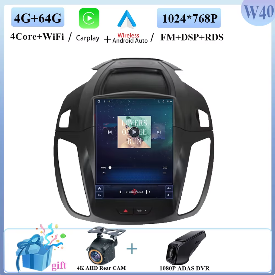 

9,7-дюймовый автомобильный радиоприемник, беспроводной Carplay для Ford Kuga 2 Escape 3 2012-2019, головное устройство, мультимедийный плеер, GPS-навигация, 5G, Wi-Fi, 2din