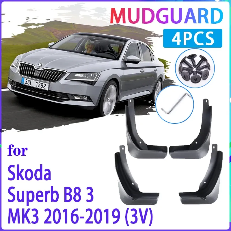 

4 шт., брызговики для Skoda Superb B8 3 MK3 3 в 2016 ~ 2019