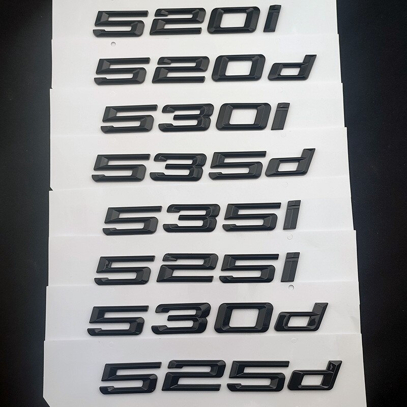 

Черные буквы для автомобиля BMW 520i 520d 525i 525d 530i 530d 535i 535d Логотип E60 E39 E34 F10 Xdrive Эмблема багажника Наклейка Аксессуары