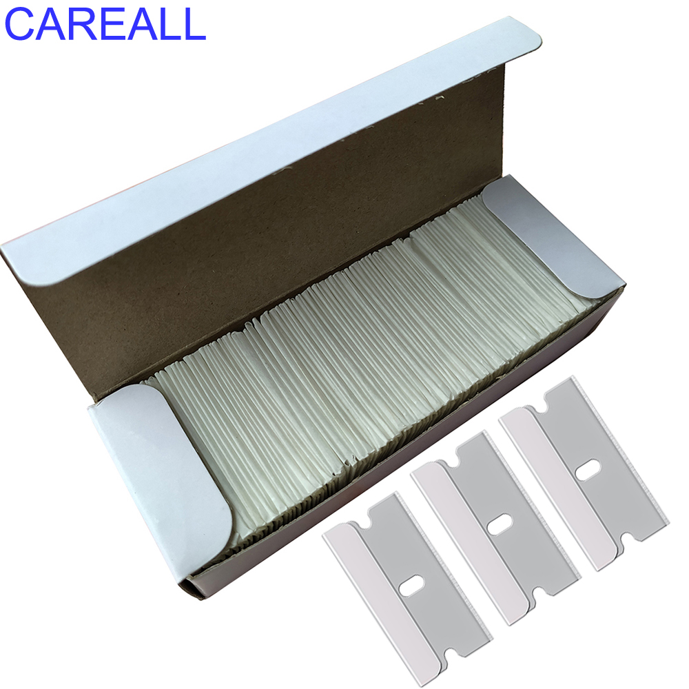 

CAREALL 100 шт., лезвие бритвы из углеродистой стали, скребок, виниловая пленка, клей, окно, керамическое стекло, духовка, лопата, автомобильная чистая наклейка, средство для удаления
