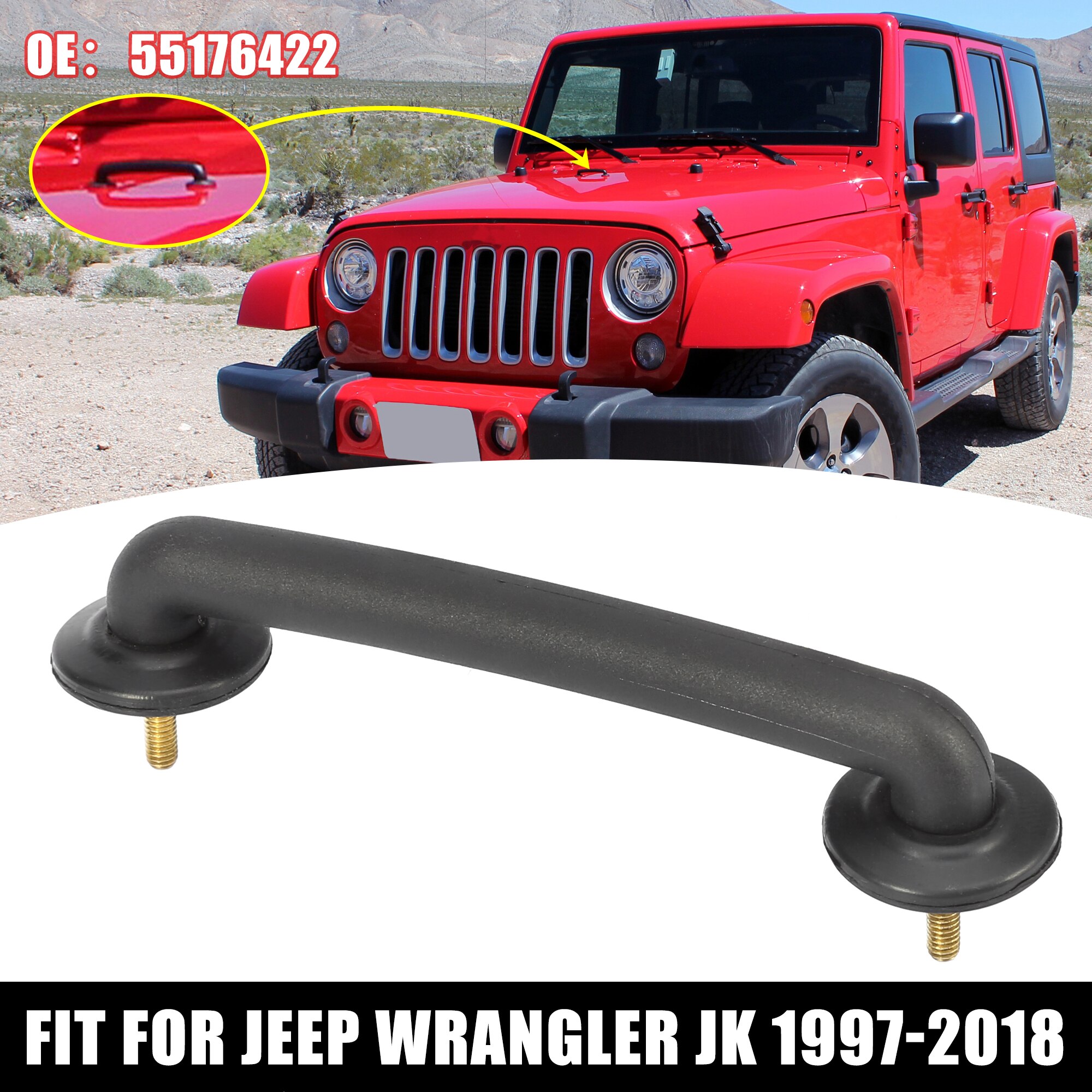 

X Autohaux подходит для Jeep Wrangler JK 1997-2018 ремень капота лобовое стекло держатель кронштейн капота петля 55176422
