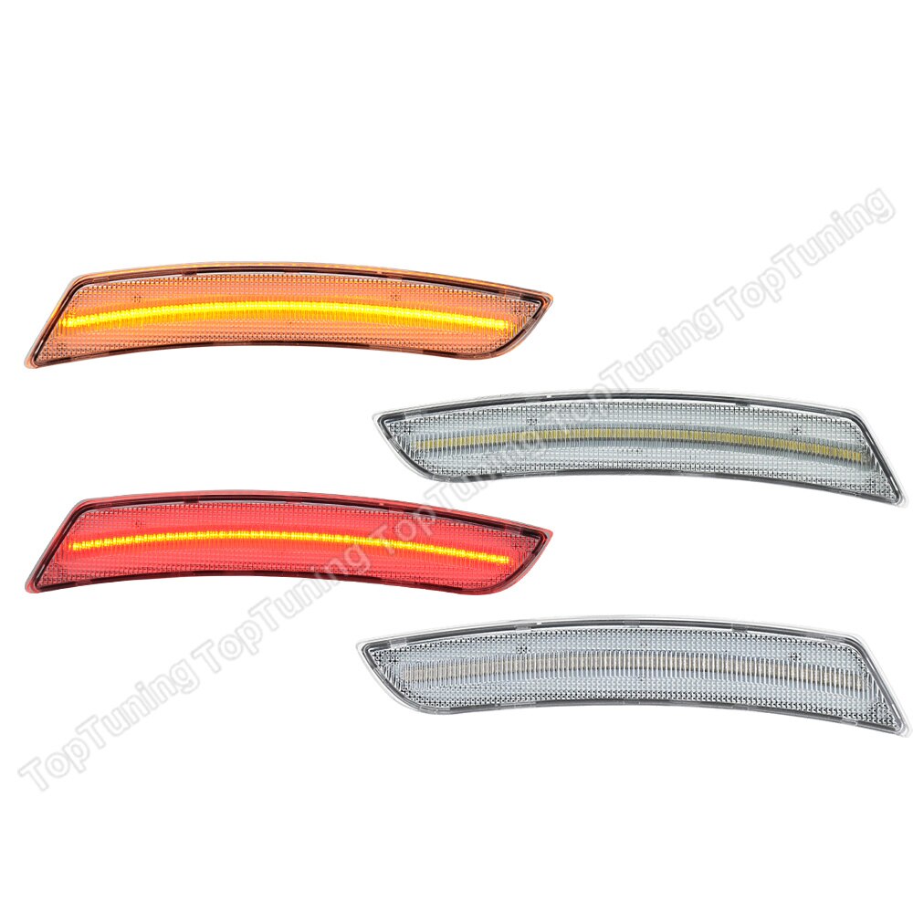 

4X для Chevrolet Camaro 2016 2017 2018 2019 2020 2021 дымчатые/прозрачные линзы светодиодный, боковой, габаритный фонарь Передняя янтарь/задняя красная