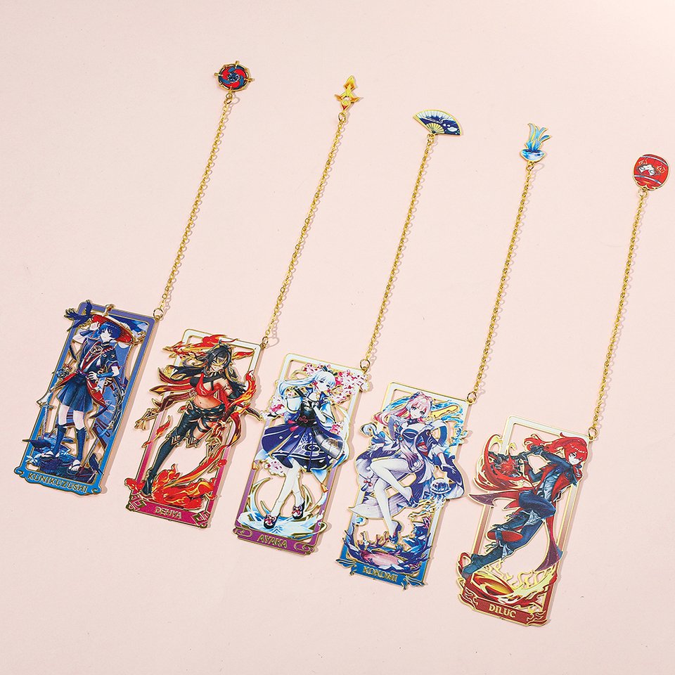 

Металлические закладки Genshin Impact Xiao и Venti MINISO