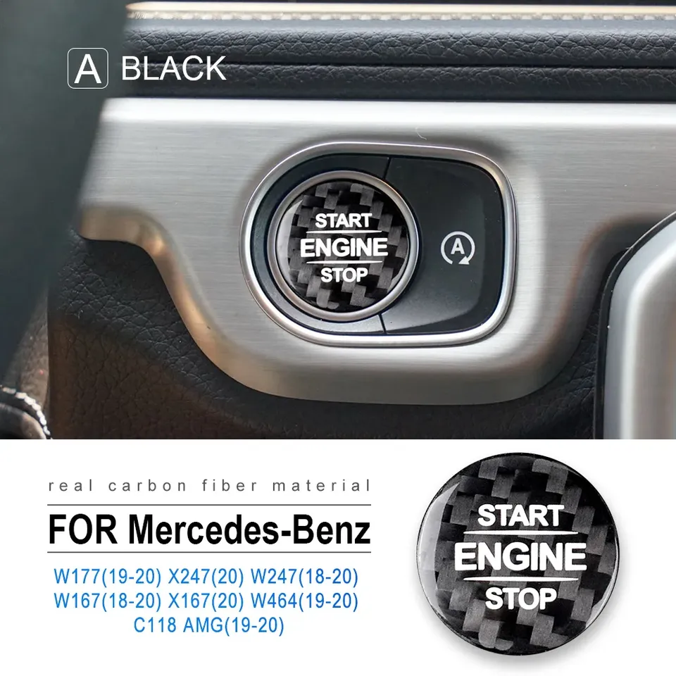 

Наклейка на кнопку запуска двигателя из углеродного волокна для Mercedes Benz W177 GLB X247 W247 GLE W167 GLS X167 W464 CLA C118 AMG, аксессуары