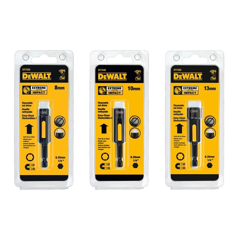 

DEWALT магнитные торцевые головки DT7430 DT7440 DT7450 8/10/13 мм