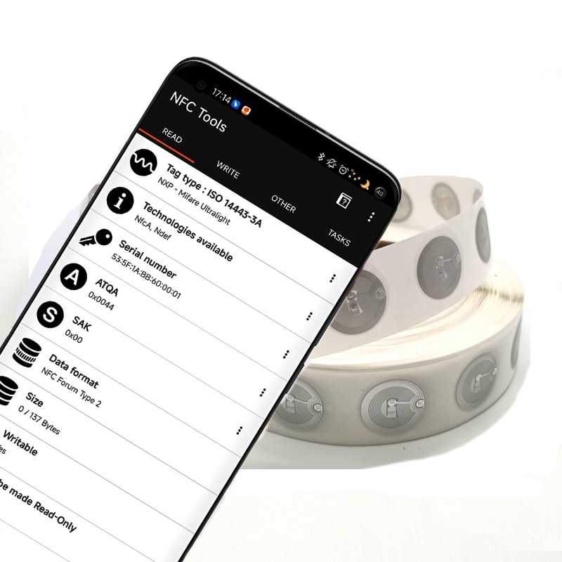 

RFID-наклейки NFC TAS 1К байт