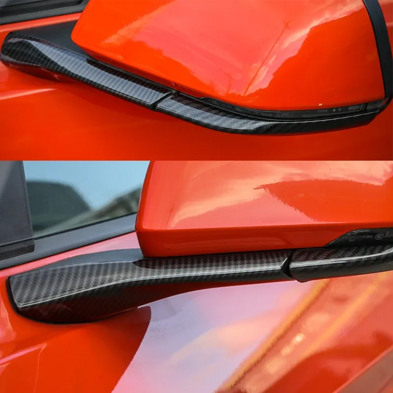 

Автомобильный Стайлинг для Ford Mustang 2015 2016 2017 ABS углеродное волокно Автомобильное зеркало заднего вида подставка декоративная крышка отделка полосы