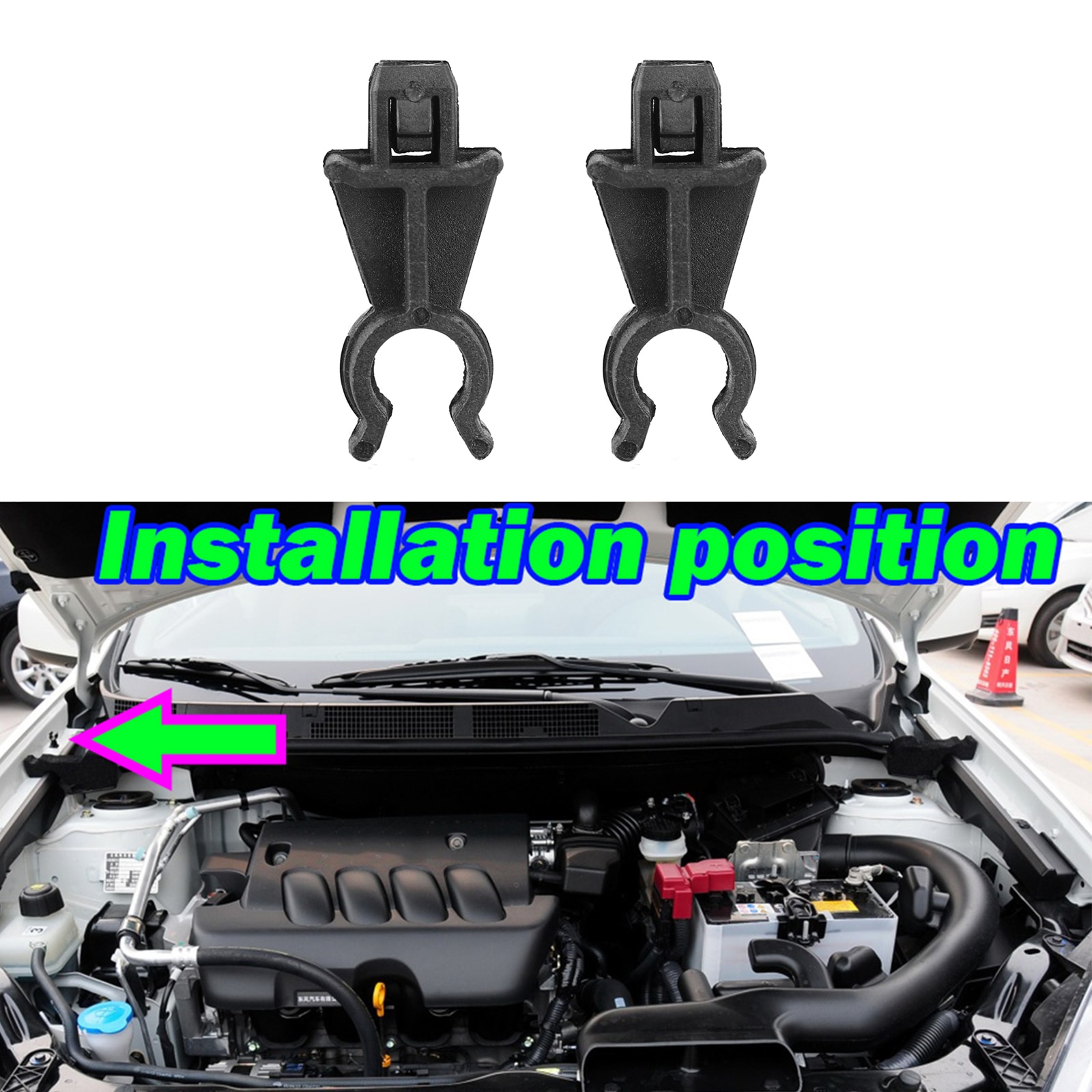 

Клипса-держатель для капота Nissan Qashqai Dualis J10 Navara D40 Pathfinder R51, поддержка капота Prod 65722EB300, 2 шт.