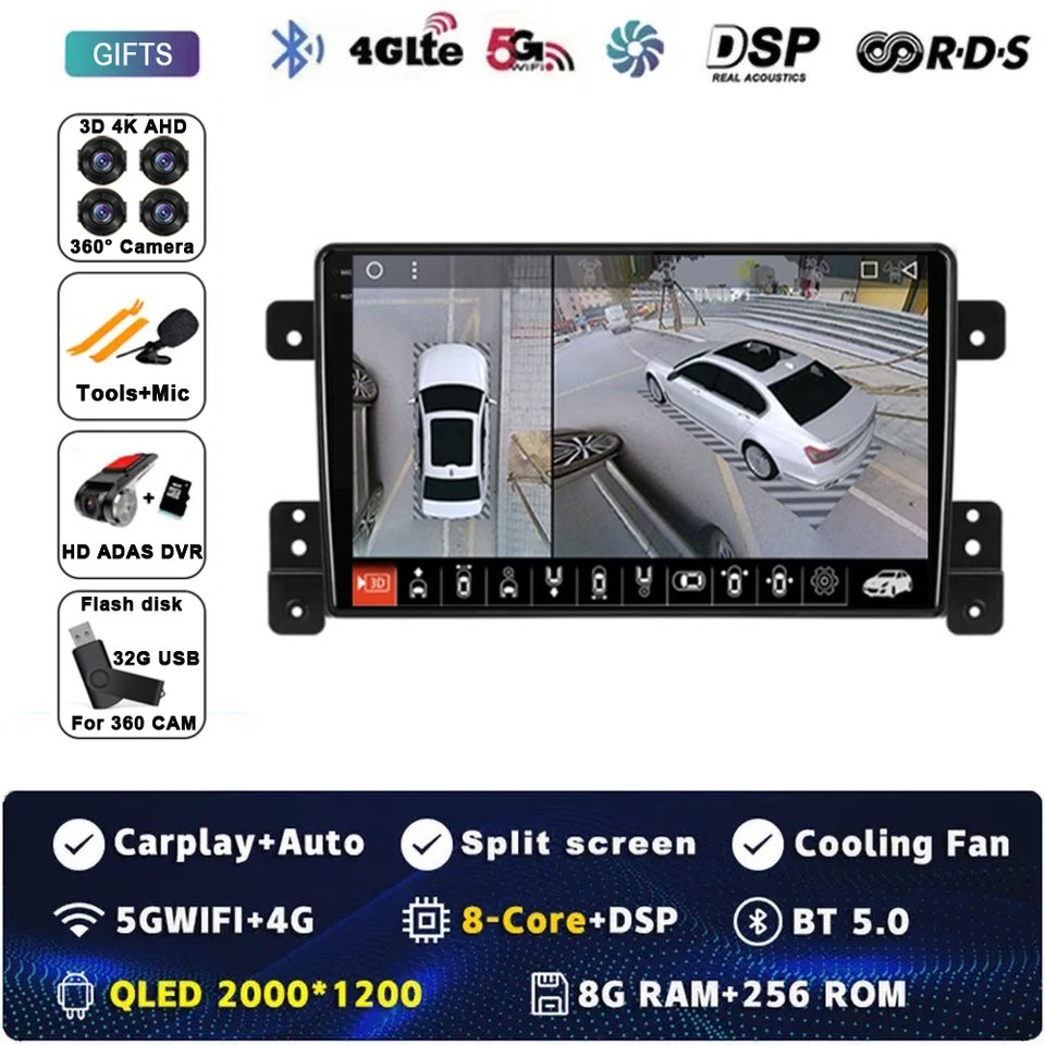 

Автомобильный радиоприемник Android 14, мультимедийный плеер для Suzuki Grand Vitara 3 2005-2015, GPS, авто Carplay, сенсорный экран, видеонавигация, стерео