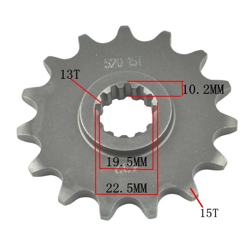 

Передняя звездочка 520 13T 14T 15T для Suzuki DR250 90-95 RM250 82-12 RMX250 89-01 DR350 90-99 DR-Z400 00-24 TSX250 TS250 85-90