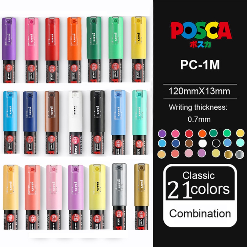 

UNI POSCA маркерные ручки набор 21/24 цвета