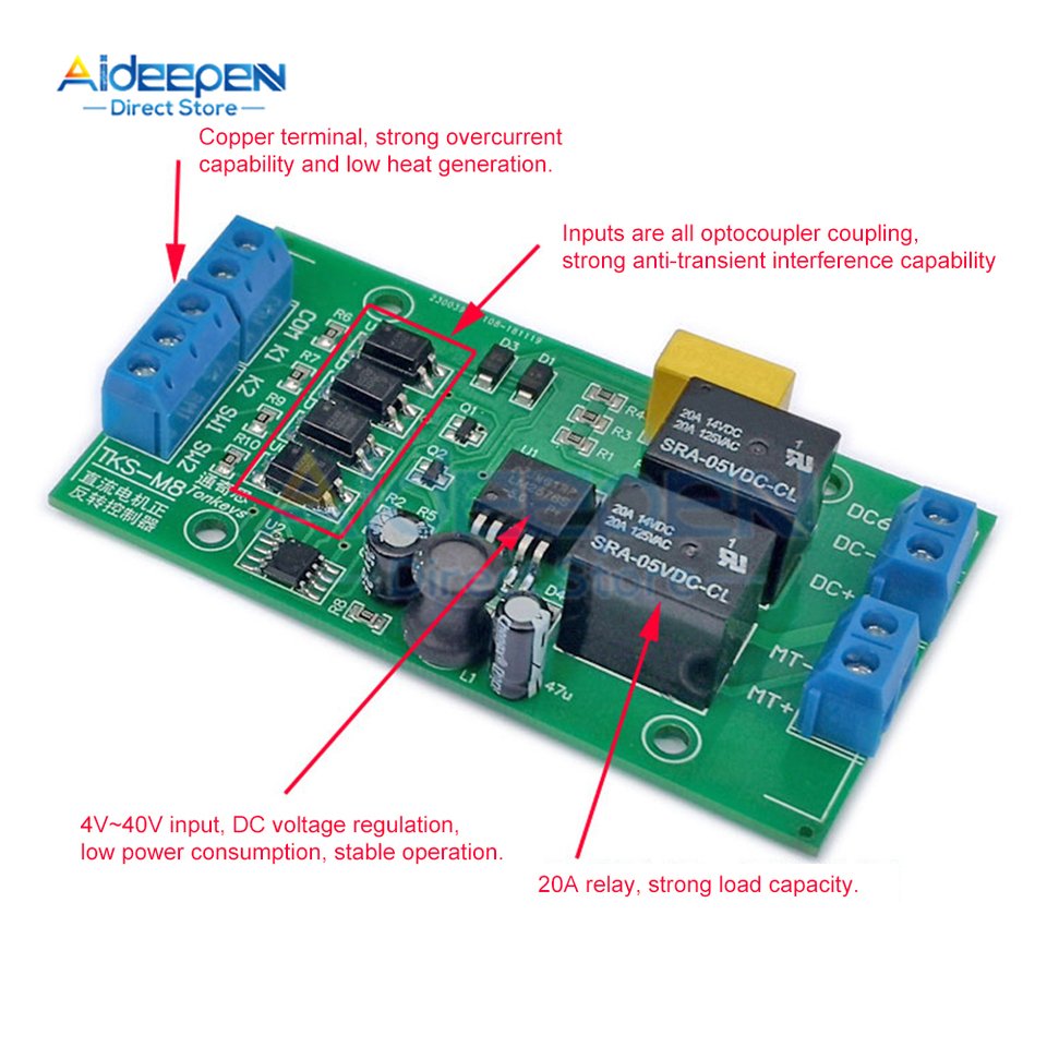

Aideepen Контроллер двигателя DC 5V 12V 24V 20A