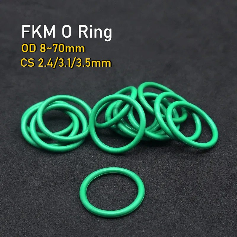 

Уплотнительное кольцо FKM, наружный диаметр 8 ~ 70 мм, толщина CS 2,4/3,1/3,5 мм, круглые уплотнительные кольца из фтористой резины, уплотнительная шайба, маслостойкая и кислотостойкая