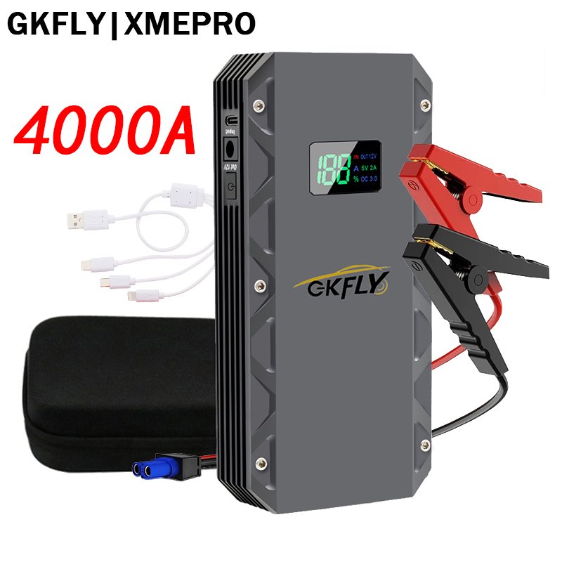 

GKFLY 4000A/6000A Автомобильный стартер Power Bank Портативное пусковое устройство Автомобильный аккумулятор Booster Launcher для автомобилей