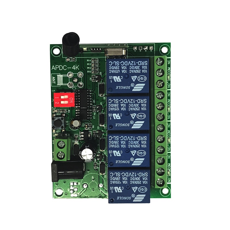 

Промышленный сектор DC 12V 24V 4CH RF беспроводной пульт дистанционного управления Переключатель радиоприемник с 20M-2000M Дальнего дистанционного управления