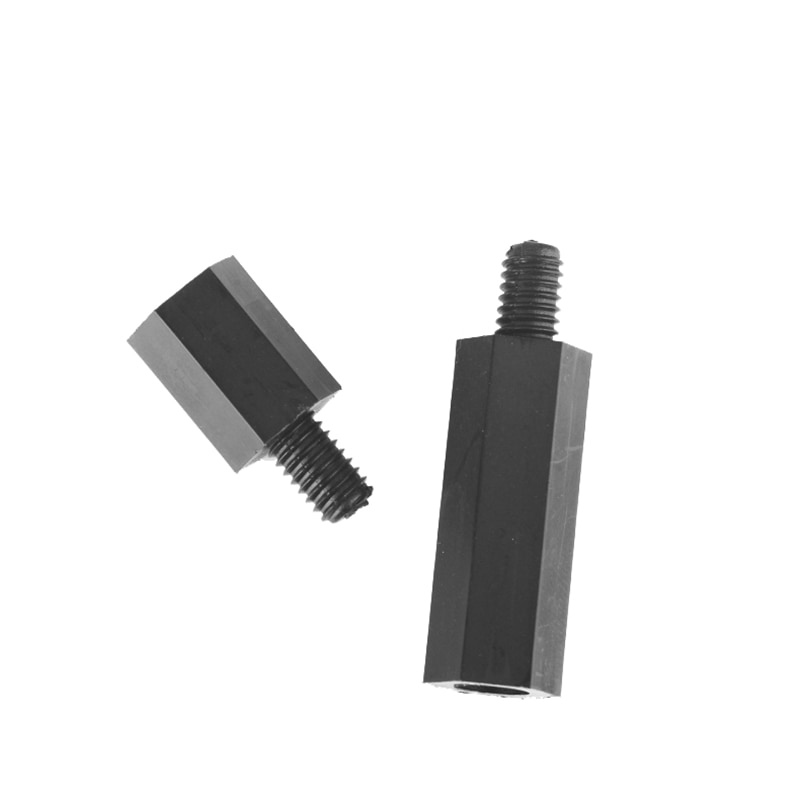 

50 шт. M2/M2, 5/M3/M4 * L + 6 мм резьба черный/белый распорный винт пластик для материнской платы PCB фиксированный нейлон Стойка-распорка