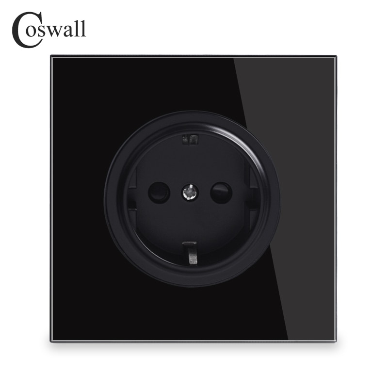 

Настенная розетка Coswall черная 16А
