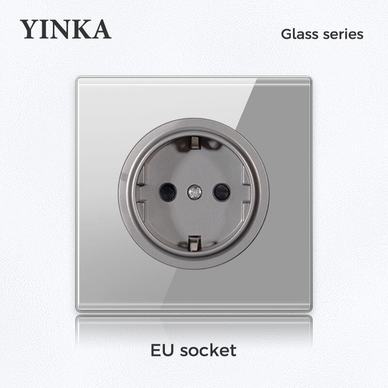 

Переключатель YINKA из закаленного стекла серый 220В