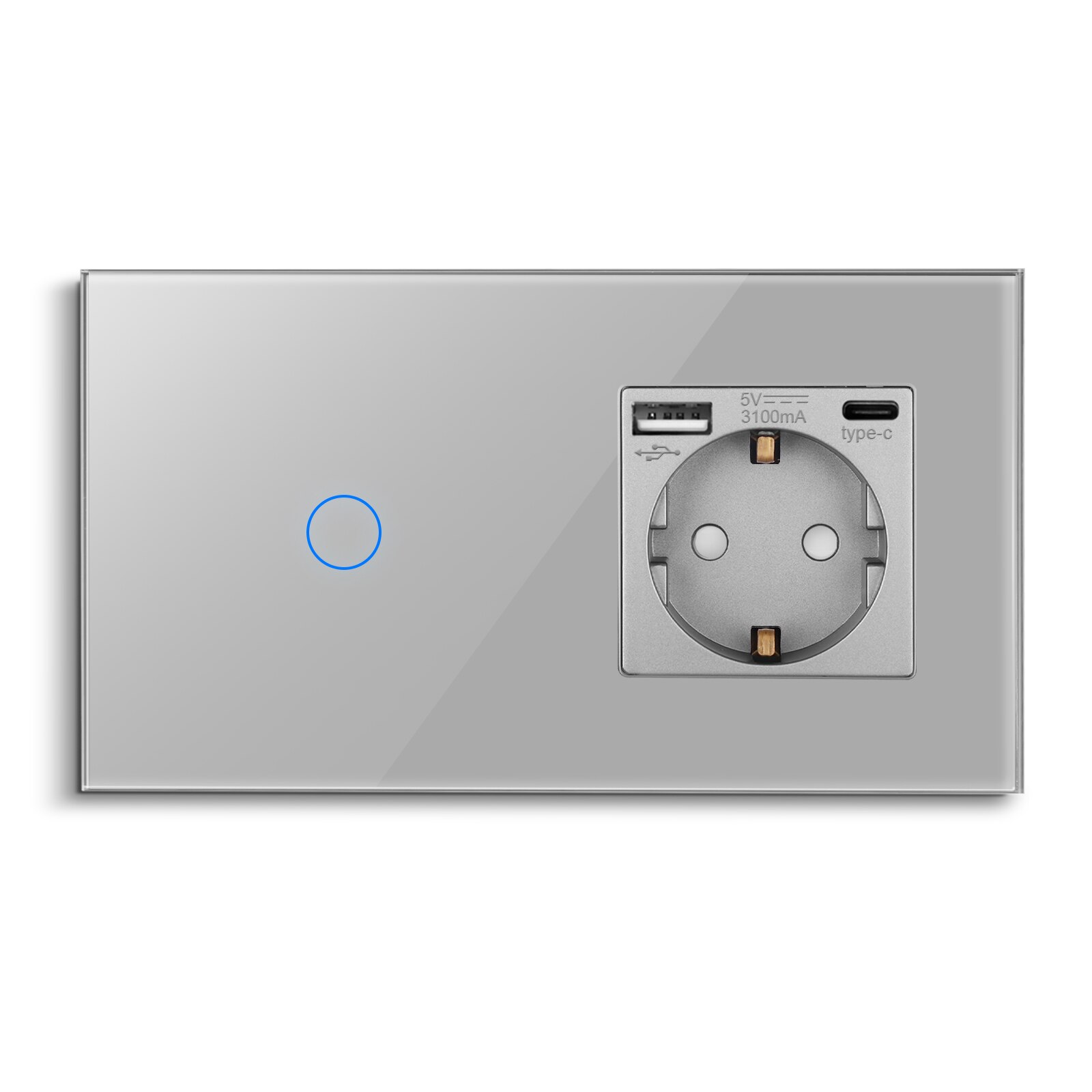 

Bingoelec, двухсторонняя лестница с USB-разъемом, 1/2/3 клавиши, сенсорные переключатели, настенные розетки стандарта ЕС, стеклянная панель