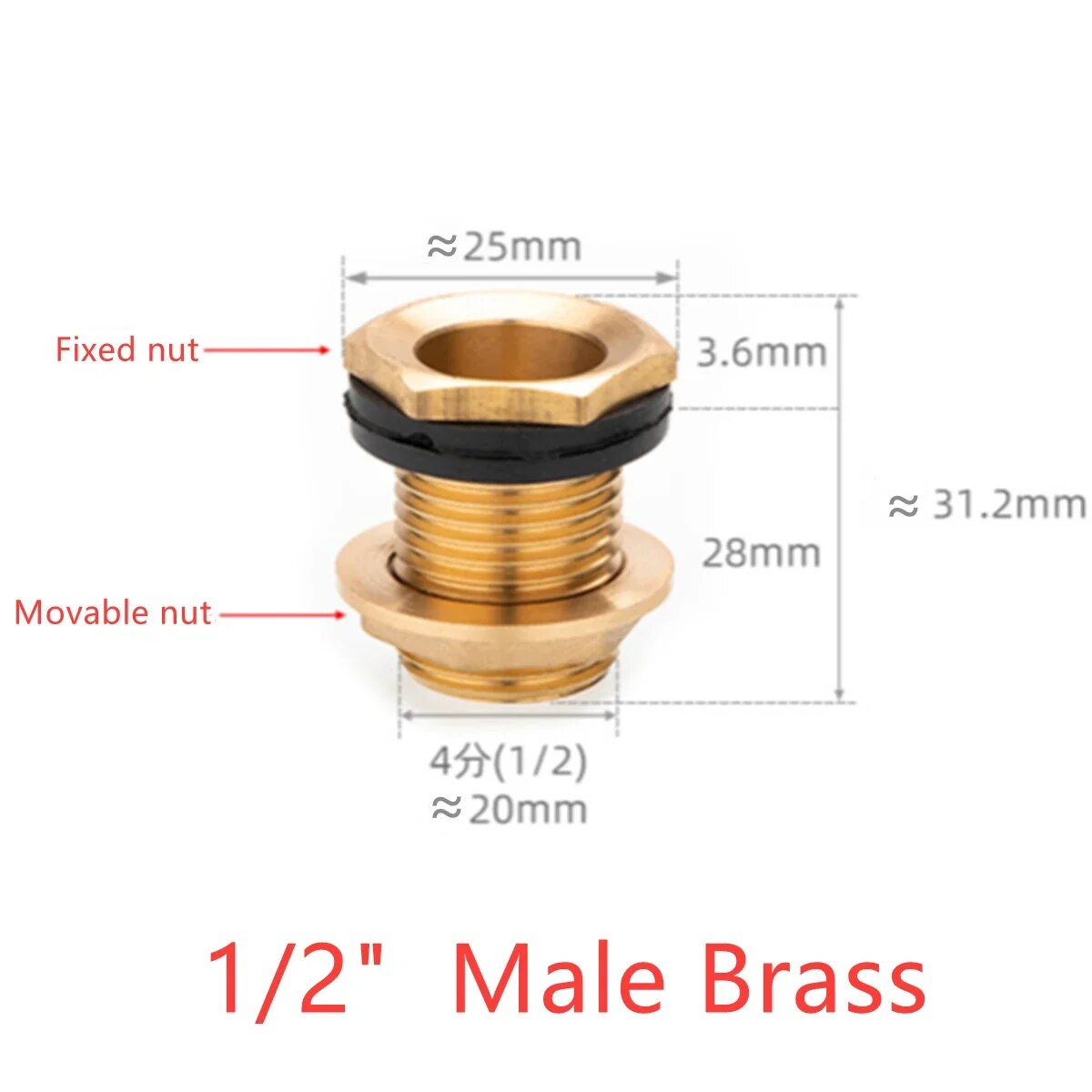 

Латунный соединитель для садового резервуара для воды 1/2 дюйма 3/4 дюйма, наружная резьба BSP, одиночный свободный ключ, поворотные фитинги для сантехники, медные фитинги, гайка, соединитель