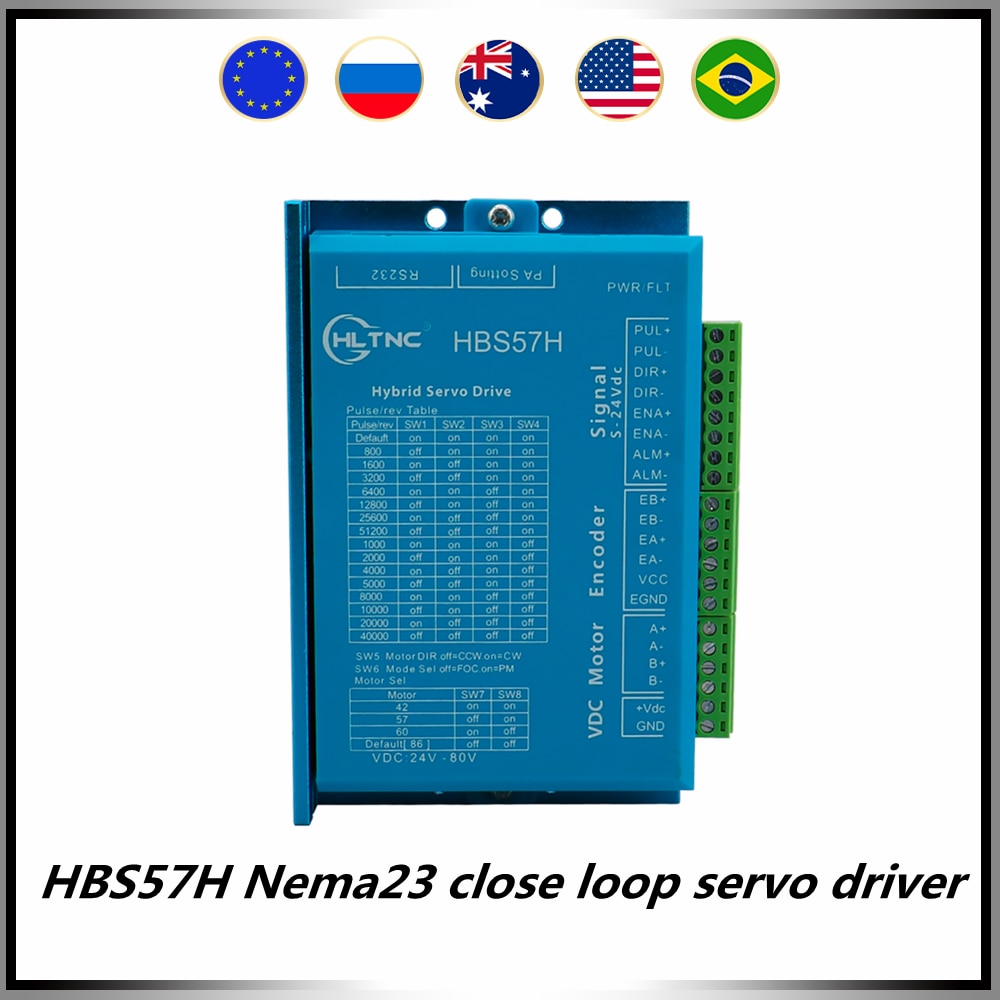 

Гибридный сервопривод HBS57H, 24-80 В постоянного тока, 5 А, двигатель с высокой стабильностью и высоким качеством для Nema23 Nema24, двигатель с закрытым ходом
