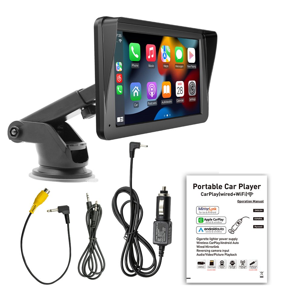 

7-дюймовый мультимедийный плеер с экраном, Wi-Fi, видео Carplay, Android Auto и Mirror Link, поддержка парковочной задней камеры для IOS Android