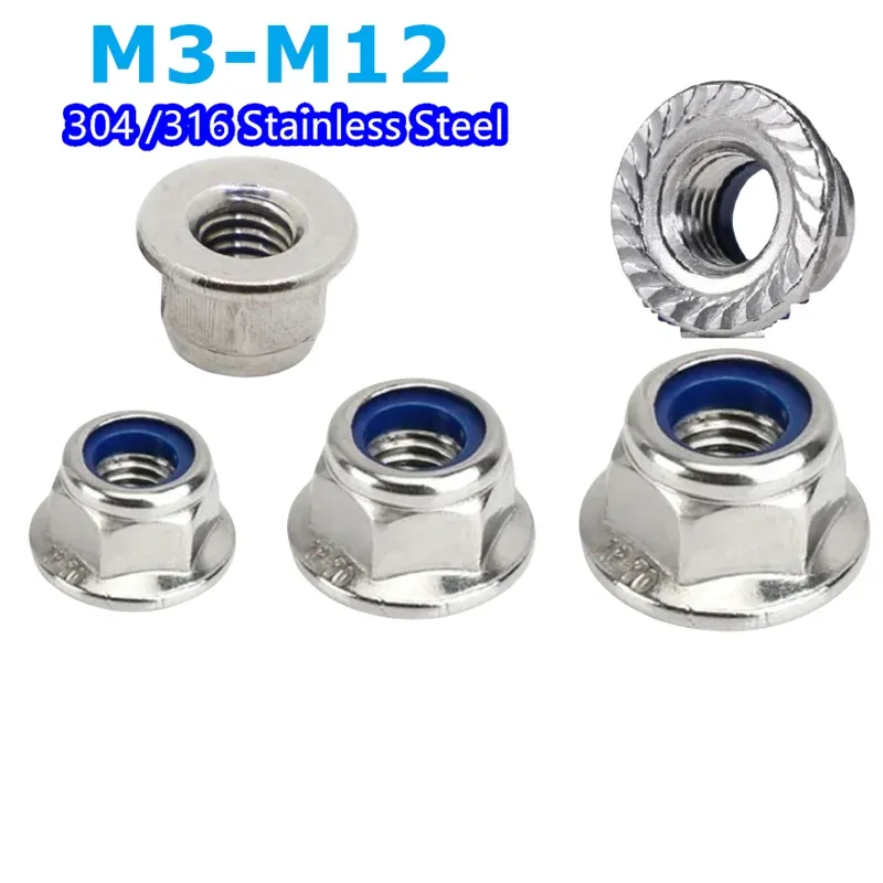 

Фланцевые стопорные гайки из нержавеющей стали M3-M12