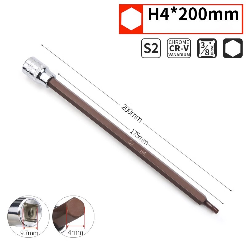 

Удлиненная шестигранная отвертка Paowuxian 200/300 мм H3 H4 H5 H6 H8