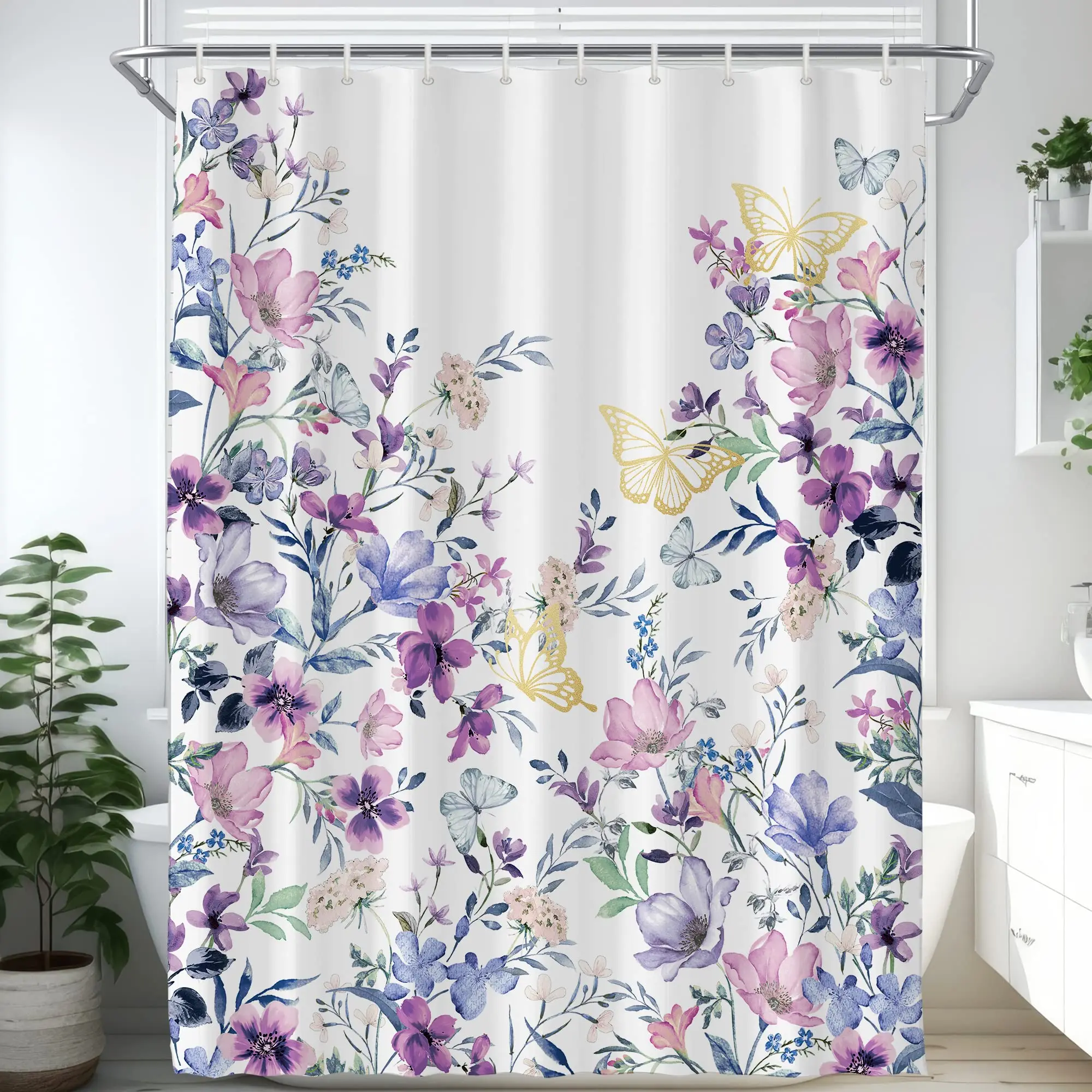 

Занавеска для душа Watercolor Flower, полиэстер