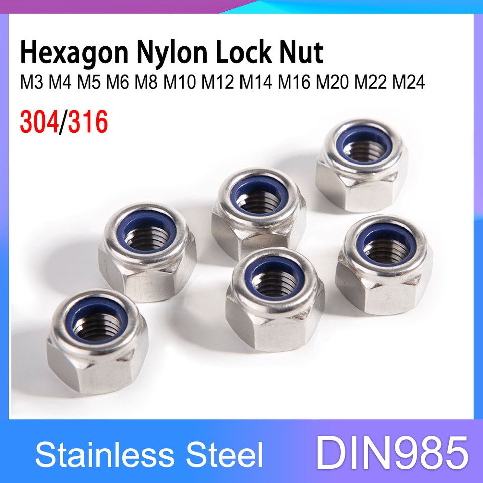 

Нейлоновые стопорные гайки DIN985 из нержавеющей стали M3-M30