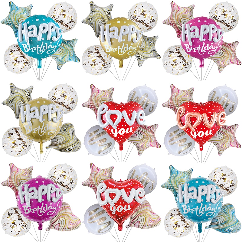 

Фольгированные шары в форме сердца Happy Love 5 шт.