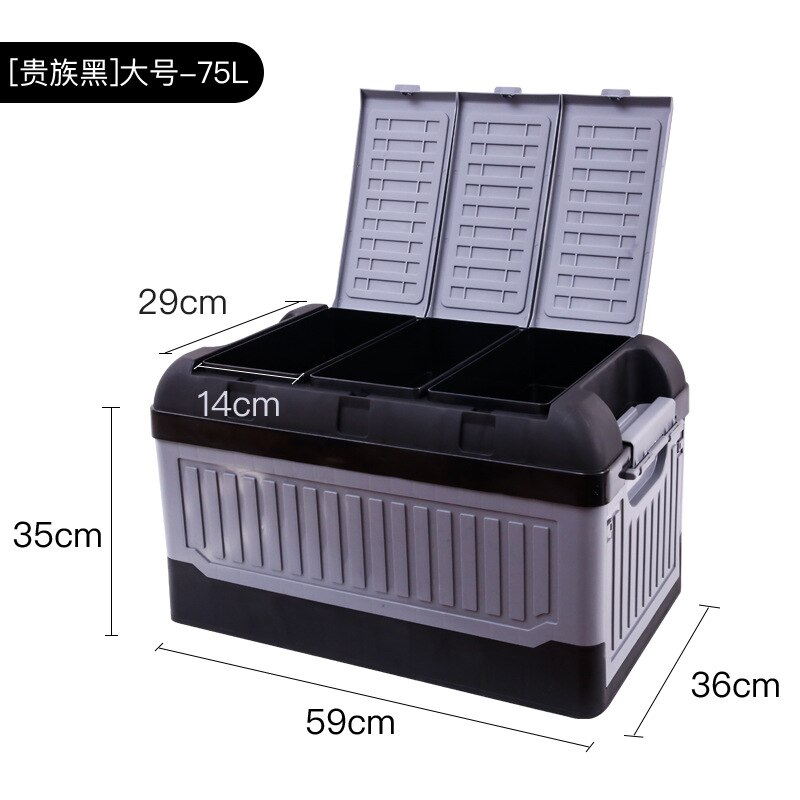 

75 л, складные контейнеры для хранения в багажнике, автомобильный контейнер, складной органайзер, многофункциональная складная коробка для дома, путешествий, кемпинга