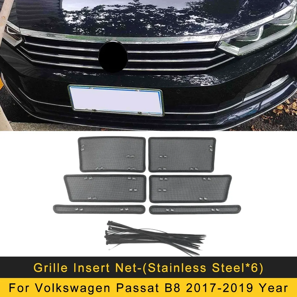 

Автомобильные аксессуары для Volkswagen Passat B8 2017-2023, передняя решетка для защиты от насекомых, мусора, внутренняя защитная сетка