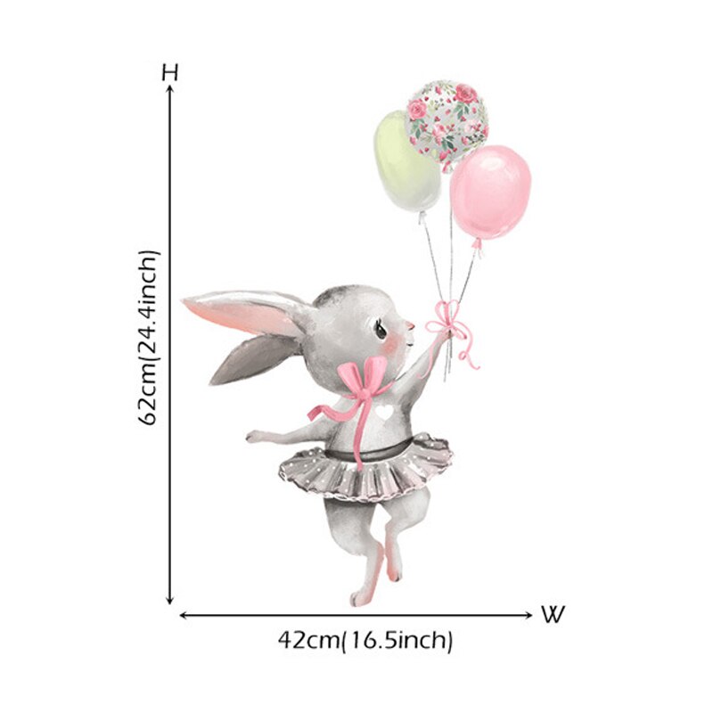 

Настенные наклейки Kawaii Bunny розовый ПВХ