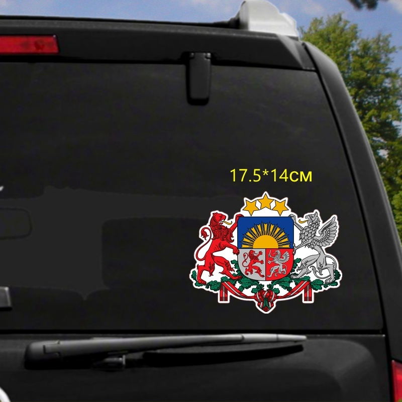 

Tri Mishki WCS235 #17,5x14 см герб Латвия забавная наклейка для автомобилей красочные наклейки для автомобиля Авто Автомобильные отличительные знаки