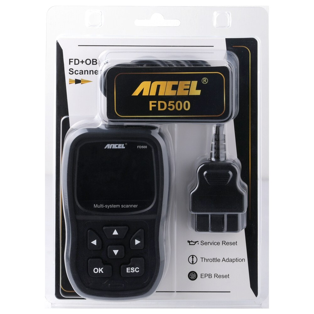 

Диагностический сканер ANCEL FD500 OBD2, полный считыватель кодов системы OBD 2 с двигателем, ABS, SRS, EPB/сброс масла дроссельной заслонкой, автомобильный диагностический инструмент для Ford