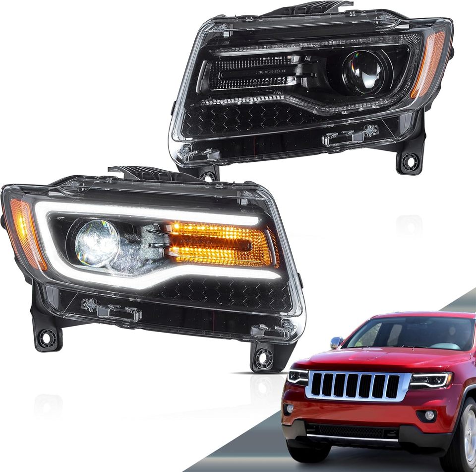 

Светодиодные фары проектора подходят для всех моделей 4-го поколения Jeep Grand Cherokee WK2 2011-2013, передние фары с анимацией запуска DRL с Am