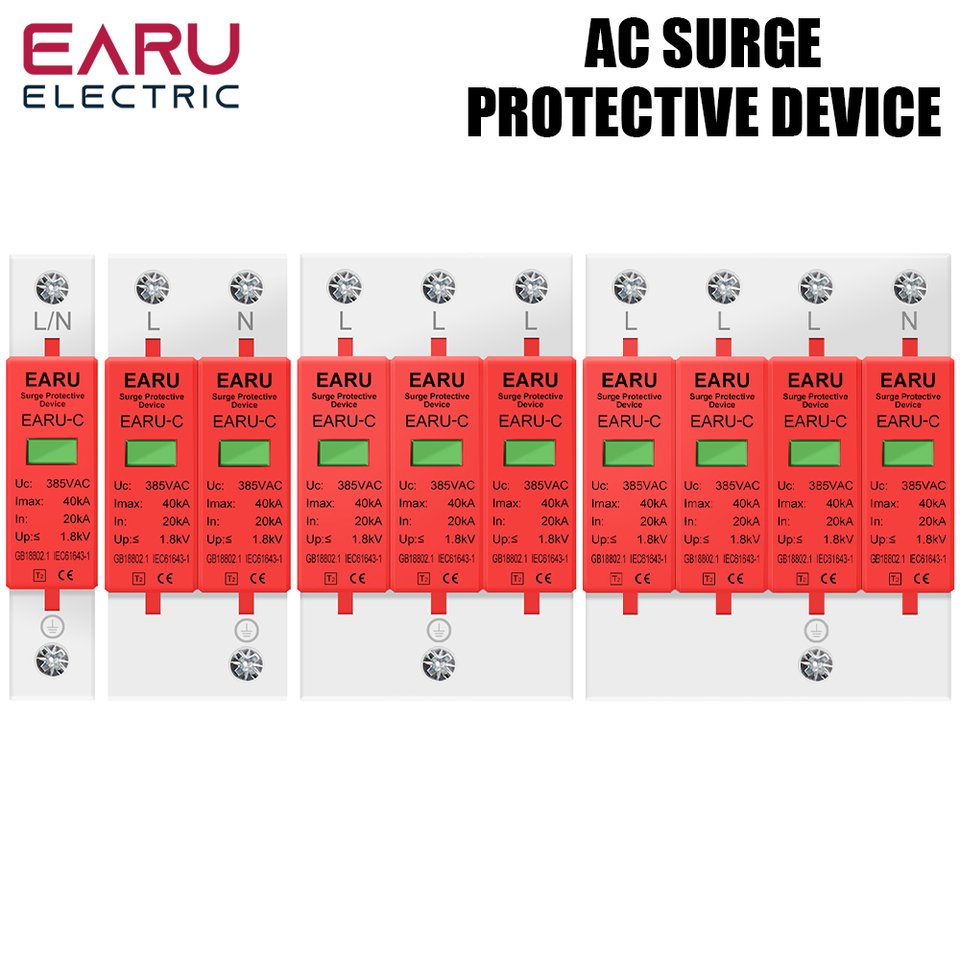 

Защитник от перенапряжения EARUELECTRIC AC 385V 1P 2P 3P 4P