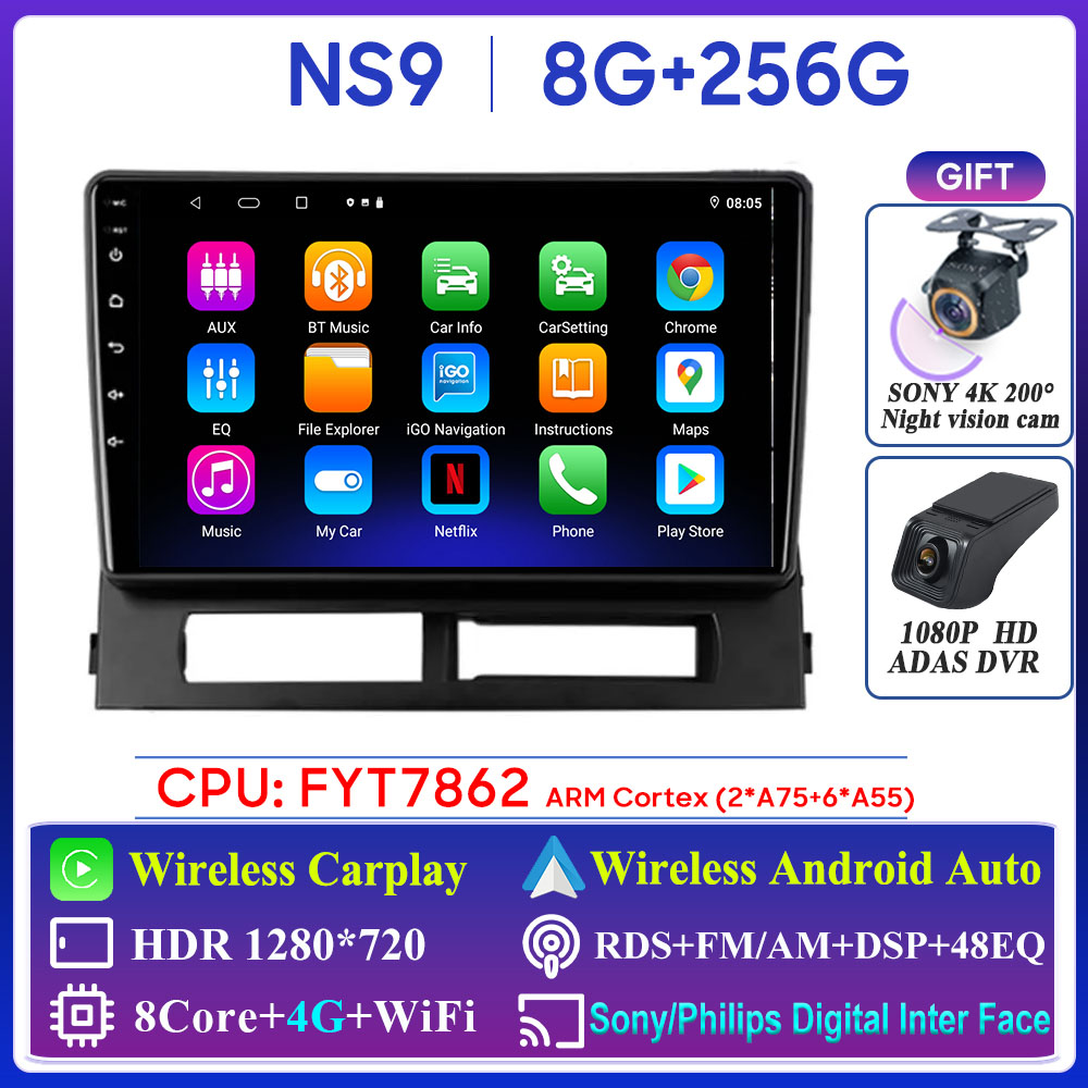 

Для Toyota Prius XW20 II 2 2003-2011 Автомобильный радиоприемник Android 13 Carplay GPS-навигация Android Auto Стерео без 2din 5G WiFi