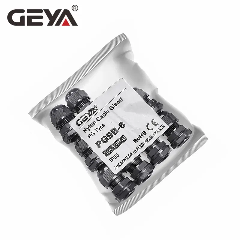 

Кабельный ввод GEYA PG Водонепроницаемый PG7 PG9 PG11 PG13.5 PG16 PG21 Черный нейлоновый пластиковый разъем IP68 Кабельный ввод