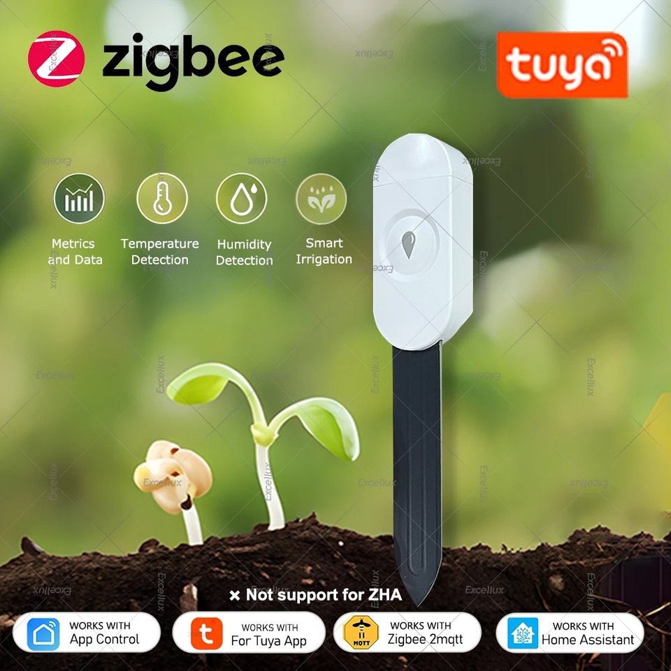 

Zigbee 3,0 тестер влажности почвы, датчик температуры и влажности, домашняя автоматизация, детектор орошения растений, цветов, поддержка Zigbee2mqtt