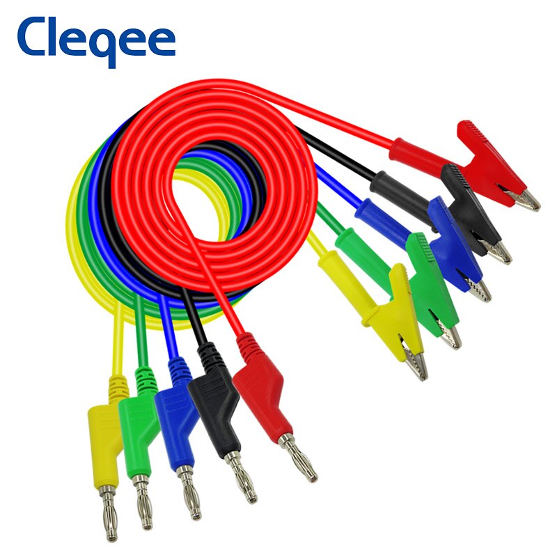 

Cleqee P1037 Тестовые провода крокодил-банан 1м 5шт