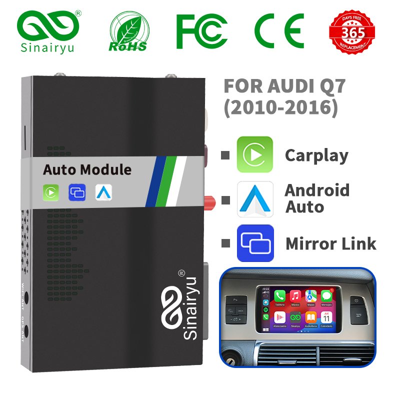 

Sinairyu беспроводной автомобильный интерфейс Android для Audi Q7 2010-2015 с MMI 3G поддержка Mirrorlink Airplay Siri Carplay